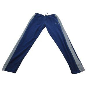 PUMA Track Pants Womens M Navy Gray Side Mesh Active Training Drawstring Waist